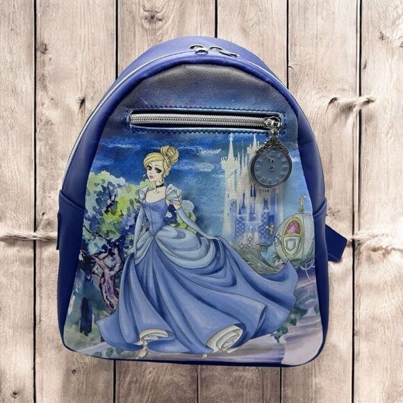 Loungefly Disney Cinderella Illustration Castle Steps Mini Backpack NWT - Picture 1 of 7